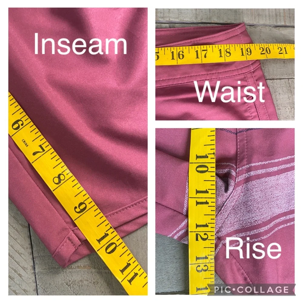 Travis Mathew Unlined Confetti King Ruby Wine Board Shorts Swim Trunks Size 38